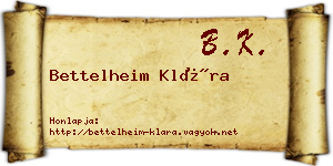 Bettelheim Klára névjegykártya